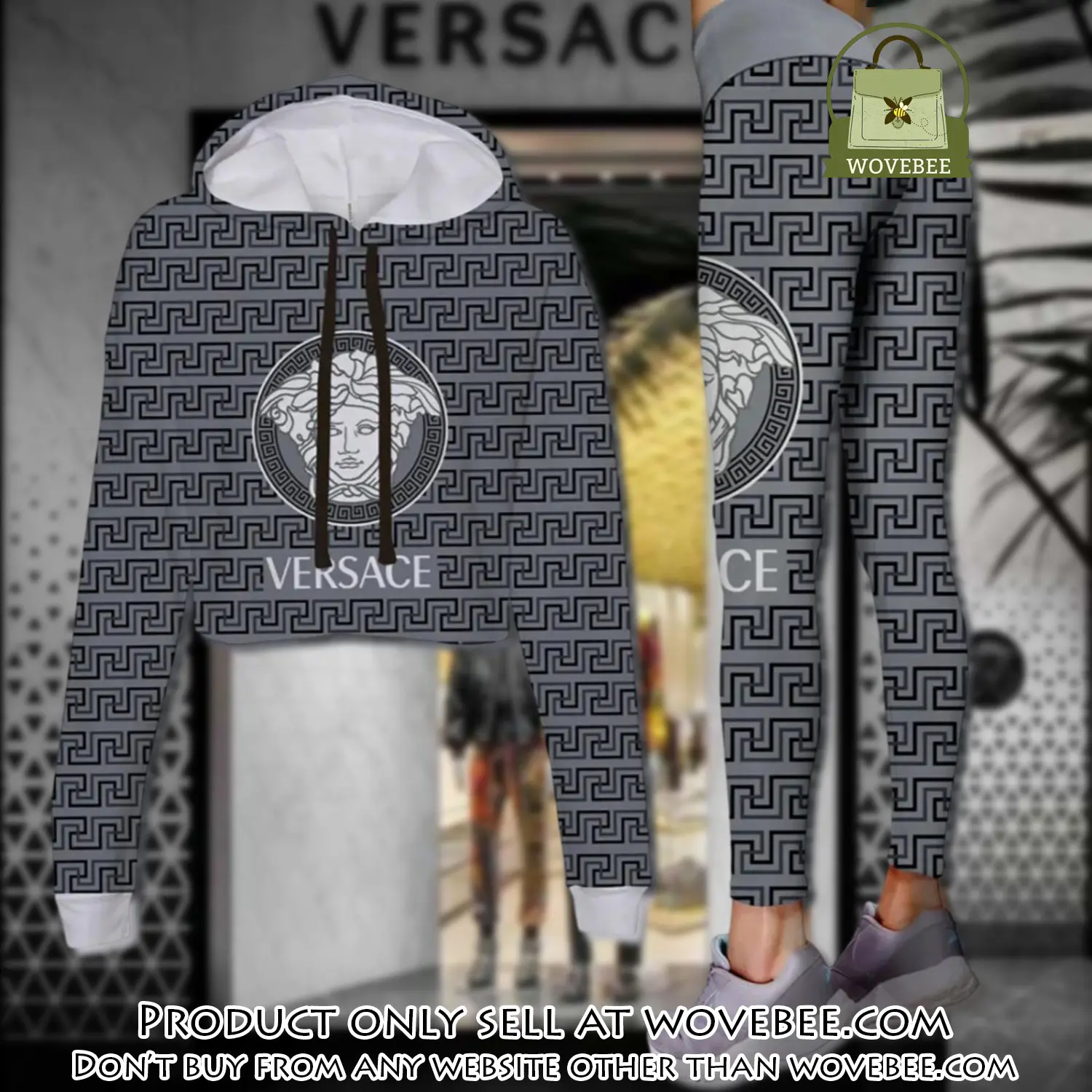 Versace luxury brand clothes leggings and crop top set for women wvb5900376